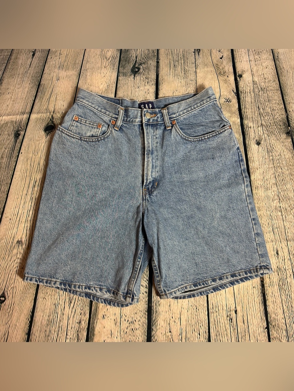 GAP Vtg 90s Women’s Classic High Rise Light Wash Denim Jean Shorts Jorts Size 12